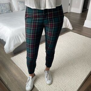 Zara Green Tartan Slim Pants